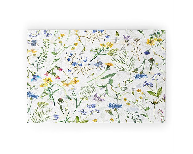 Utart Scandinavian Midsummer Blue Welcome Mat Society6