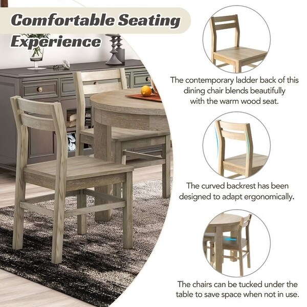 Extendable Round Dining Table Set with Storage Drawers and 4 Chairs