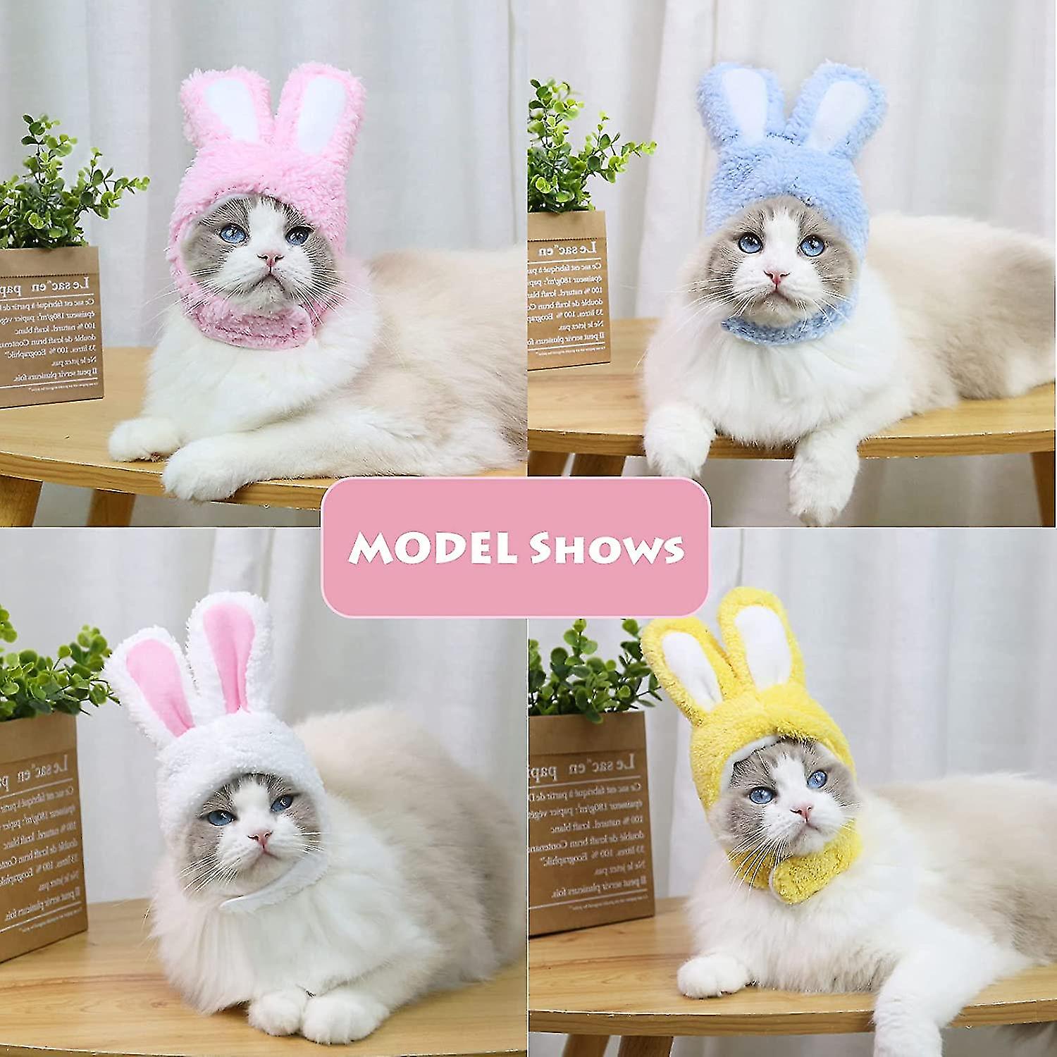 Bunny Ear Cat Hat，pet Headgear Adjustable Pet Headband For Kitten Puppy