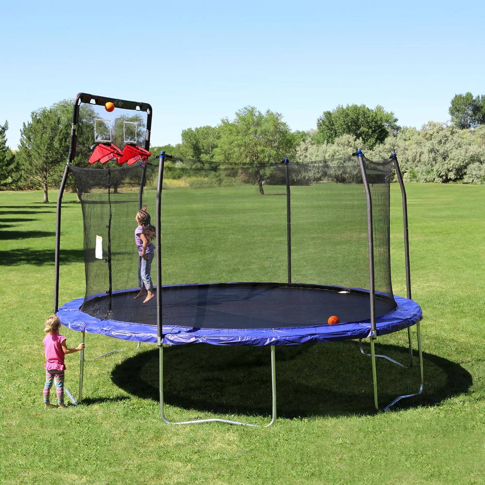 Skywalker Trampolines 15 ft. Trampoline Double Basketball Hoop Accessory SWBB1500