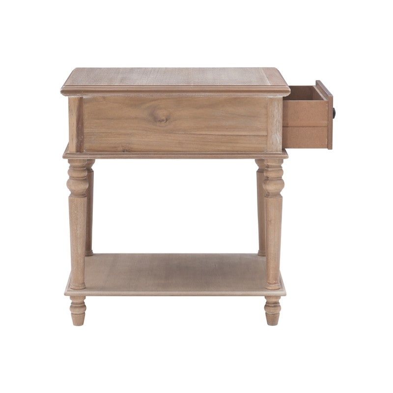 Jowin Classic Wood Side Table with Storage