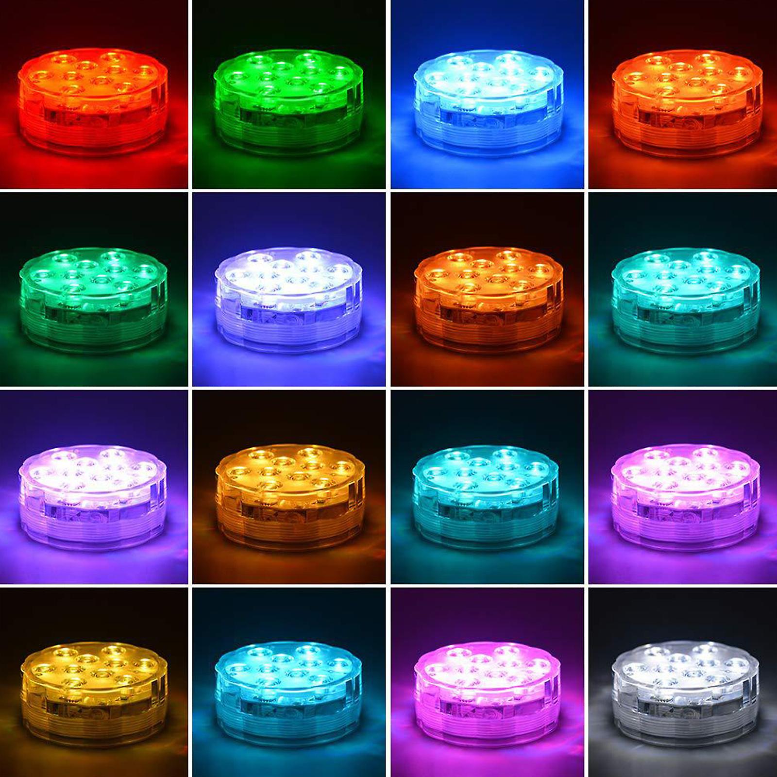 Submersible Led Lights With 16 Colors Remote Control Battery Operated Colorful Swimming Pool Underwater Led Night Light Waterproof Lamp For Hot Tub Po