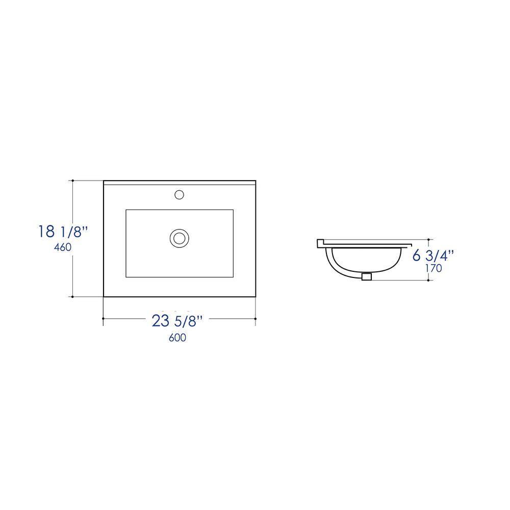 ALFI BRAND 23.63 in. Drop-in Bathroom Sink in White ABC803