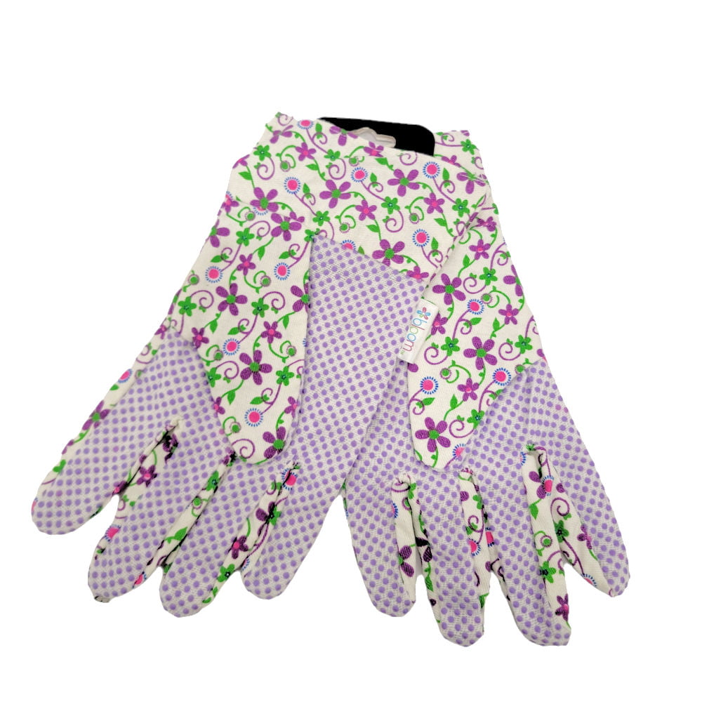 Bond Carbon Steel Bypass 8" Pruner with Garden Women's Floral Gloves, Purple