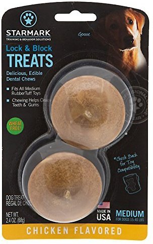 Starmark Lock and Block Chicken Dog Treats， Medium