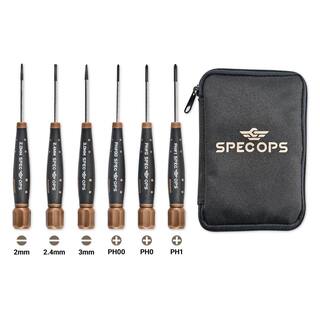 SPEC OPS Precision Screwdriver Set with Case Phillips  Slotted Magnetic Tip 3% Donated to Veterans (6-Piece) SPEC-S-PRECSET6