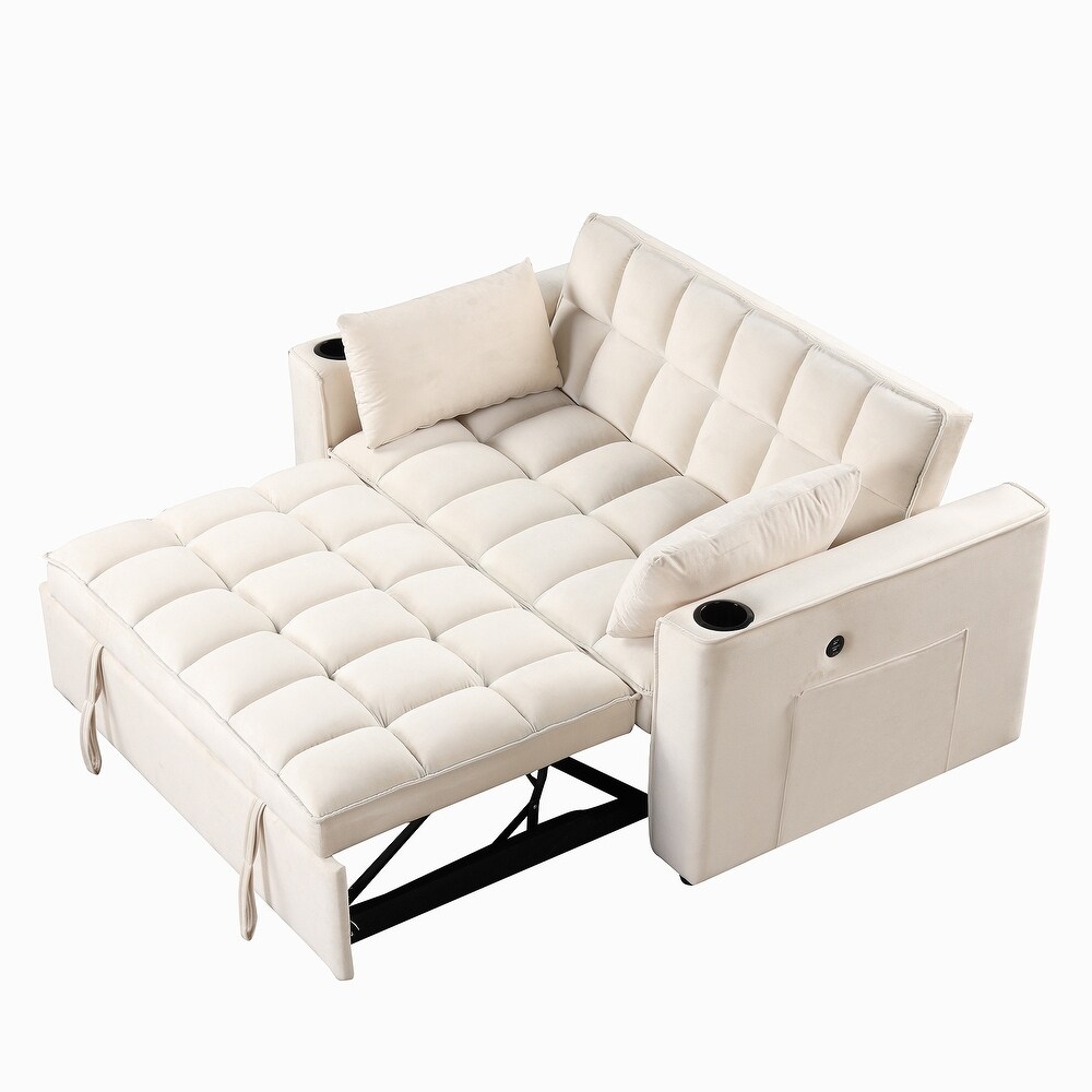 Sofa Bed with Cup Holder and USB Port