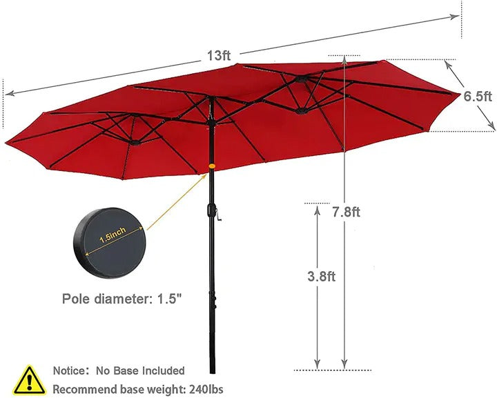 8 Pieces Patio Dining Set with Umbrella,Outdoor Furniture Set with 6 Sling Dining Swivel Chairs