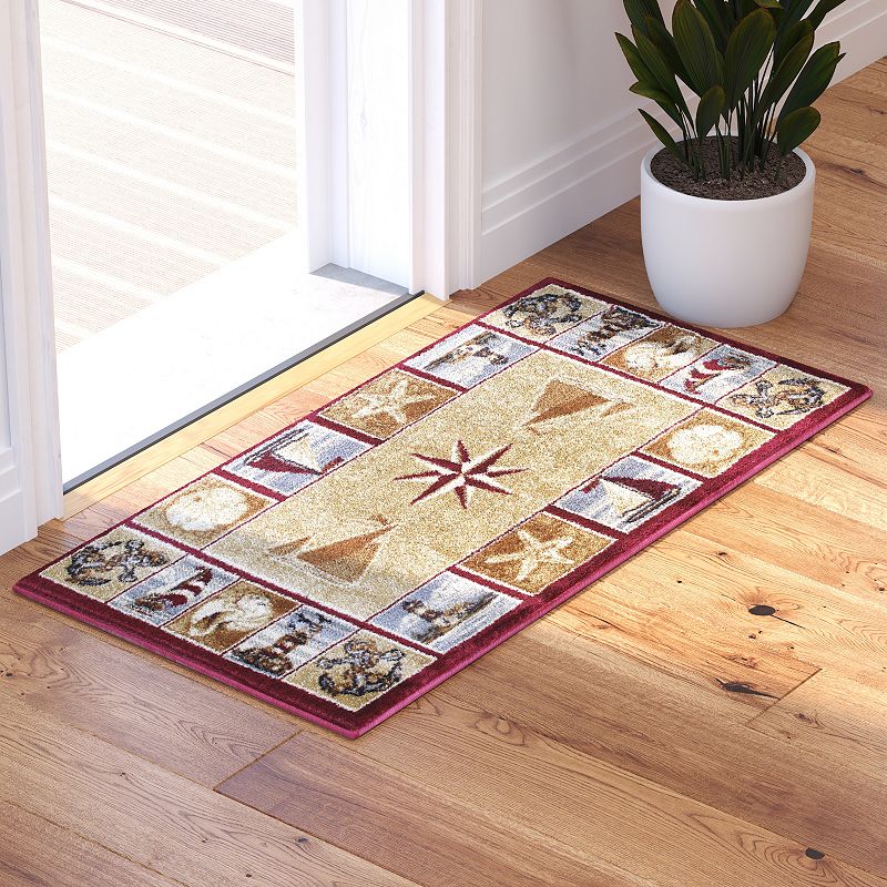 Masada Rugs Masada Rugs 2'x3' Area Rug Mat with Nautical Scene