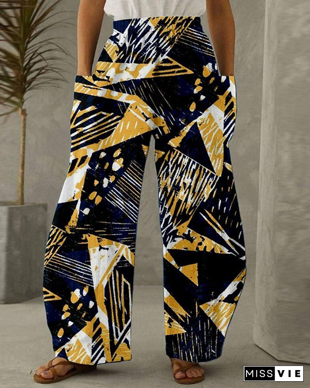 Women's Floral Print Casual Loose Pants S-5XL