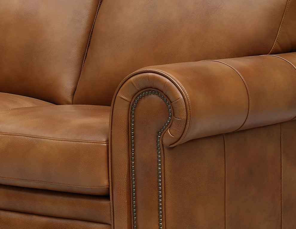 Toulouse Top Grain Leather Sofa   Transitional   Sofas   by Hello Sofa Home  Houzz