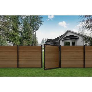 CREATIVE SURFACES Composite Fence Series 3.15 in. x 3.15 in. x 8 ft. Black Aluminum Fence Post HDPST0002