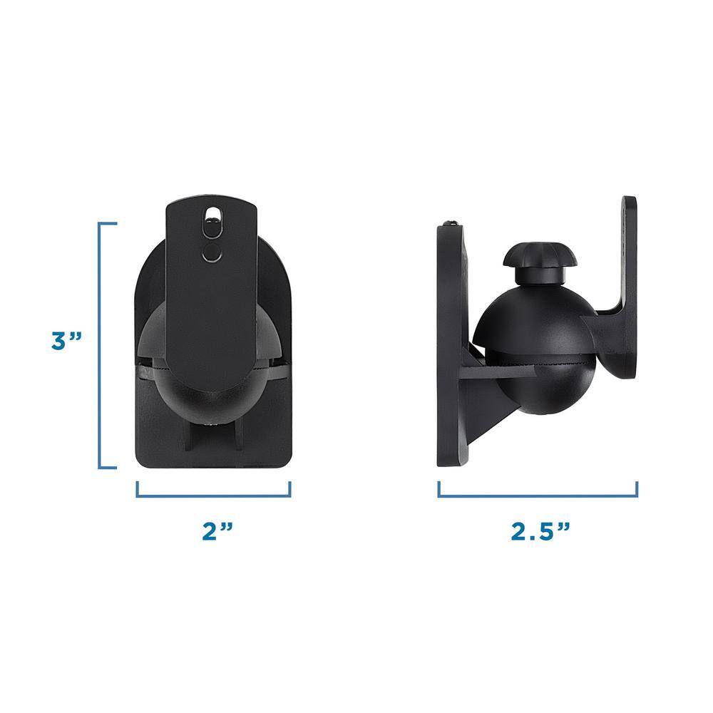 mount-it! Dual Low Profile Universal Speaker Wall Mounts MI-SB28