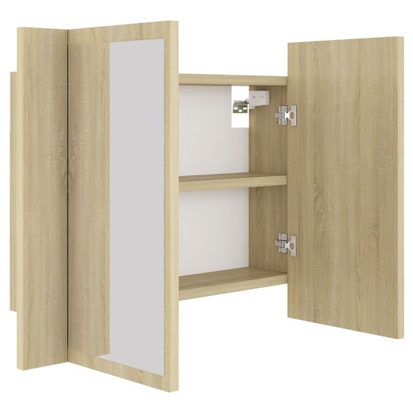 LED Bathroom Mirror Cabinet Sonoma Oak 23.6