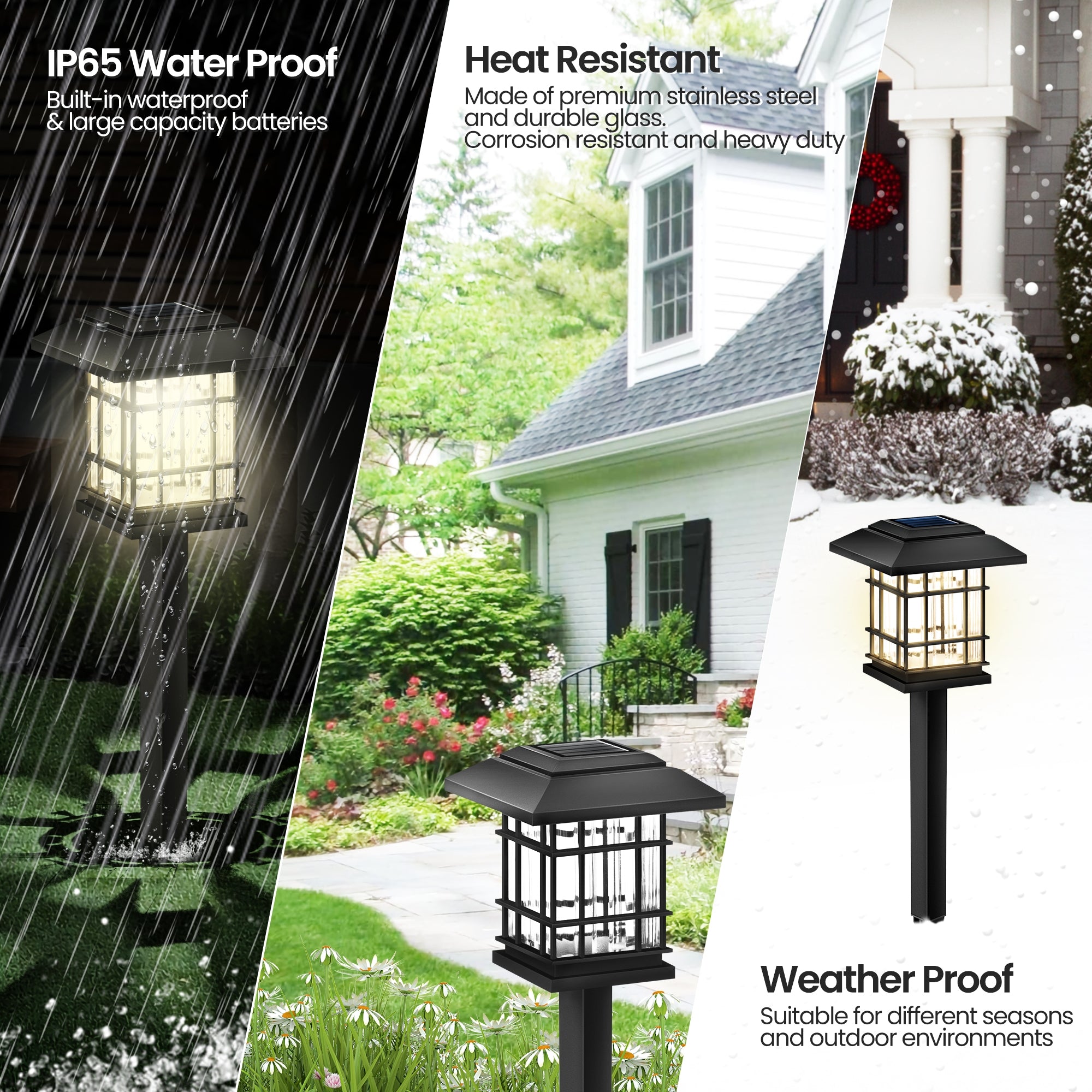 Solar Lawn Light 6PK Solar Pathway Light for Lawn Walkway Yard Patio Deck Super Bright Outdoor Waterproof Auto-on/off Warm White