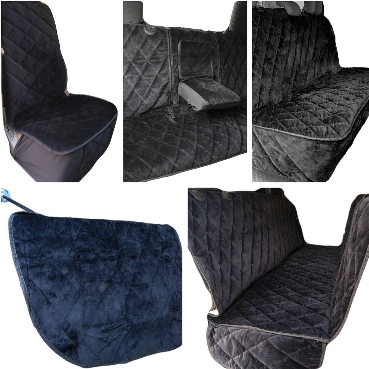 Plush Paws Products Quilted Velvet Waterproof Hammock Car Seat Cover