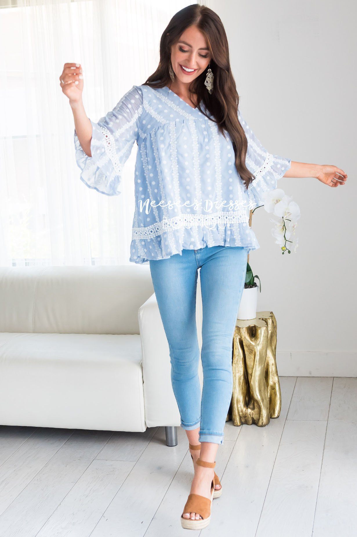 Paisley Floral Modest Boho Top