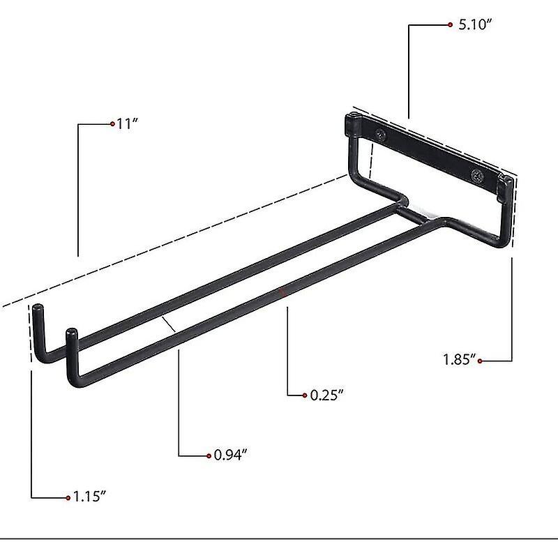 Wine Glass Holder， 2 Pcs Stemware Glass Holder With Screws， Hanging Durable Metal Wine Glass Rack Fits 4 Glasses For Kitchen， Bar， Restaurant， Black