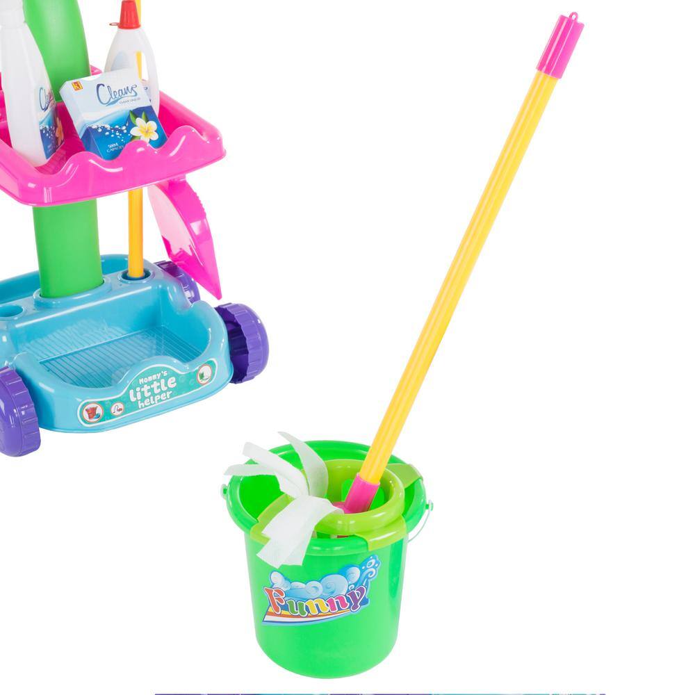 Hey! Play! Pretend Play Cleaning Set and Caddy on Wheels HW3300001