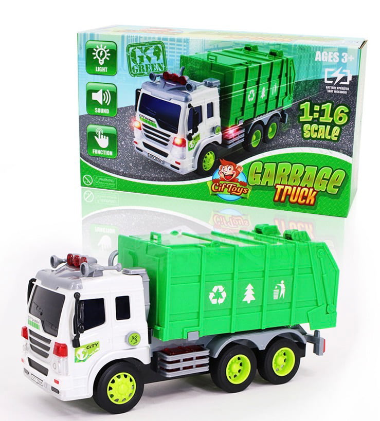 Garbage Truck Toys for 3 Year Old Boys and Girls， Friction Powered Toy， Play Vehicle Cars for Toddlers