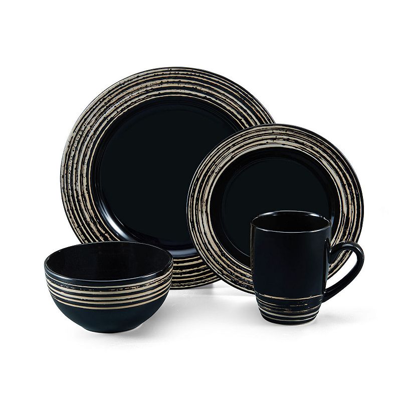 Pfaltzgraff Bryson Black 16-pc. Dinnerware Set