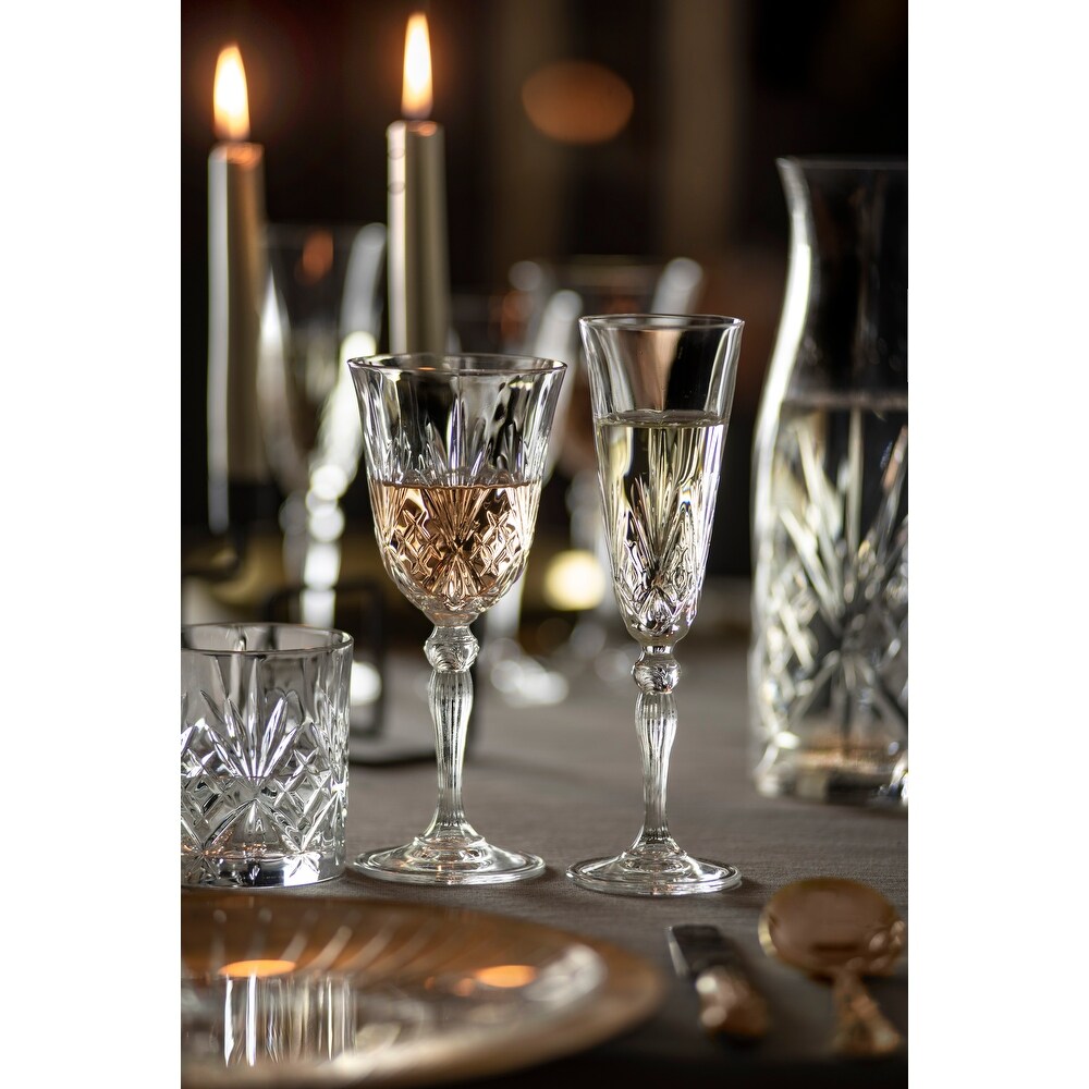 Majestic Gifts Inc. Crystal like Glass Wine Goblets  7 Oz. Set/6   7.5\