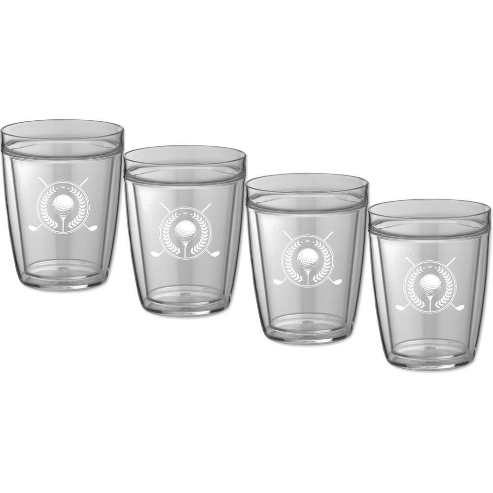 Kraftware Kasualware Golf 14 oz. Doublewall Short Tumbler (Set of 4) 89014