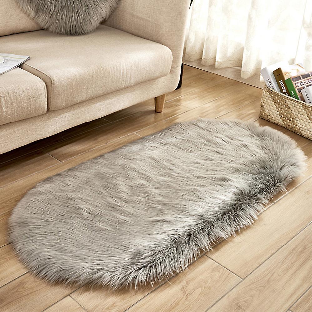 Born Pretty Blended Plush Cushion Faux Fur Sheepskin Style Rug Chair Cover Seat Cushion Soft And Fluffy Area Rug For Bedroom Sofa Floor