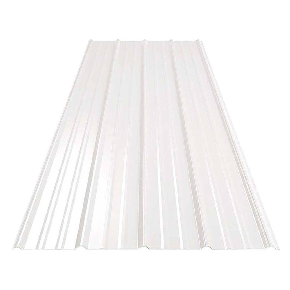 Gibraltar Building Products 16 ft. SM-Rib Galvalume Steel 29-Gauge RoofSiding Panel in White 987613