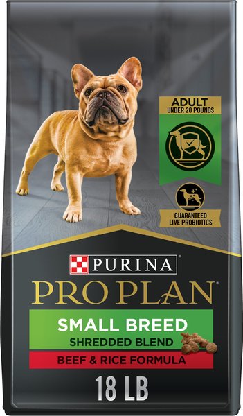 Purina Pro Plan Specialized Shredded Blend Beef and Rice Formula High Protein Small Breed Dry Dog Food