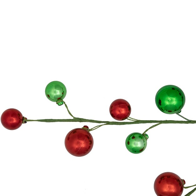 Green And Red Ball Ornament Christmas Spray