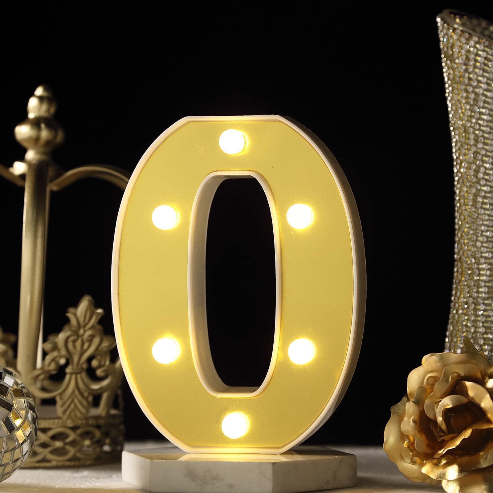 Gold 3D Marquee Numbers 