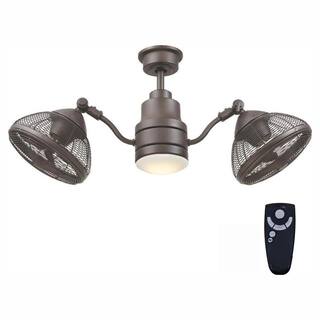 Home Decorators Collection Pendersen 42 in. Integrated LED IndoorOutdoor Espresso Bronze Ceiling Fan with Light Kit and Remote Control AM348-EB