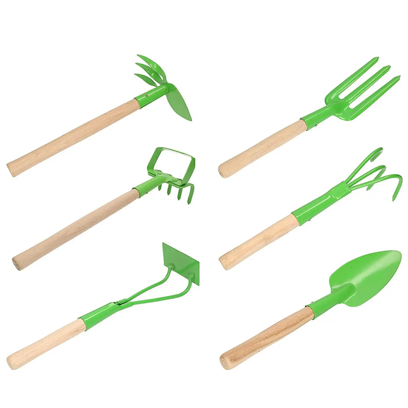 Perfactool Aluminum oy Printed Gift Garden Tools 6PCS Garden Tool Set With Wooden Handle