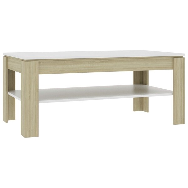 Coffee Table White and Sonoma Oak 43.3