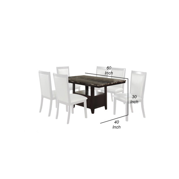 Wooden Dining Table with Spacious Bottom Storage D...