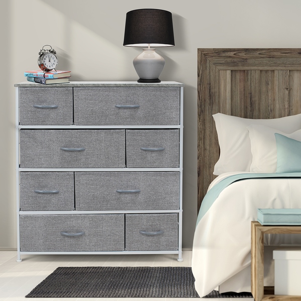 Dresser w/ 8 Drawers Furniture Storage and Chest Tower for Bedroom - - 34478683