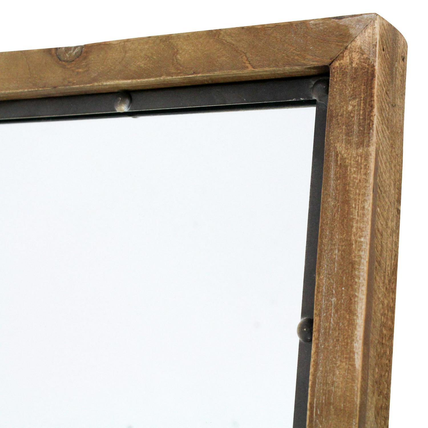 Marlon Rustic Wood Wall Mirror  Crowdfused