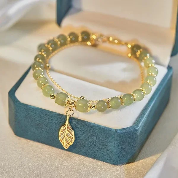 🔥  BUY 1 GET 1 FREE 💞--Lucky Wada Jade gold leaf bracelet