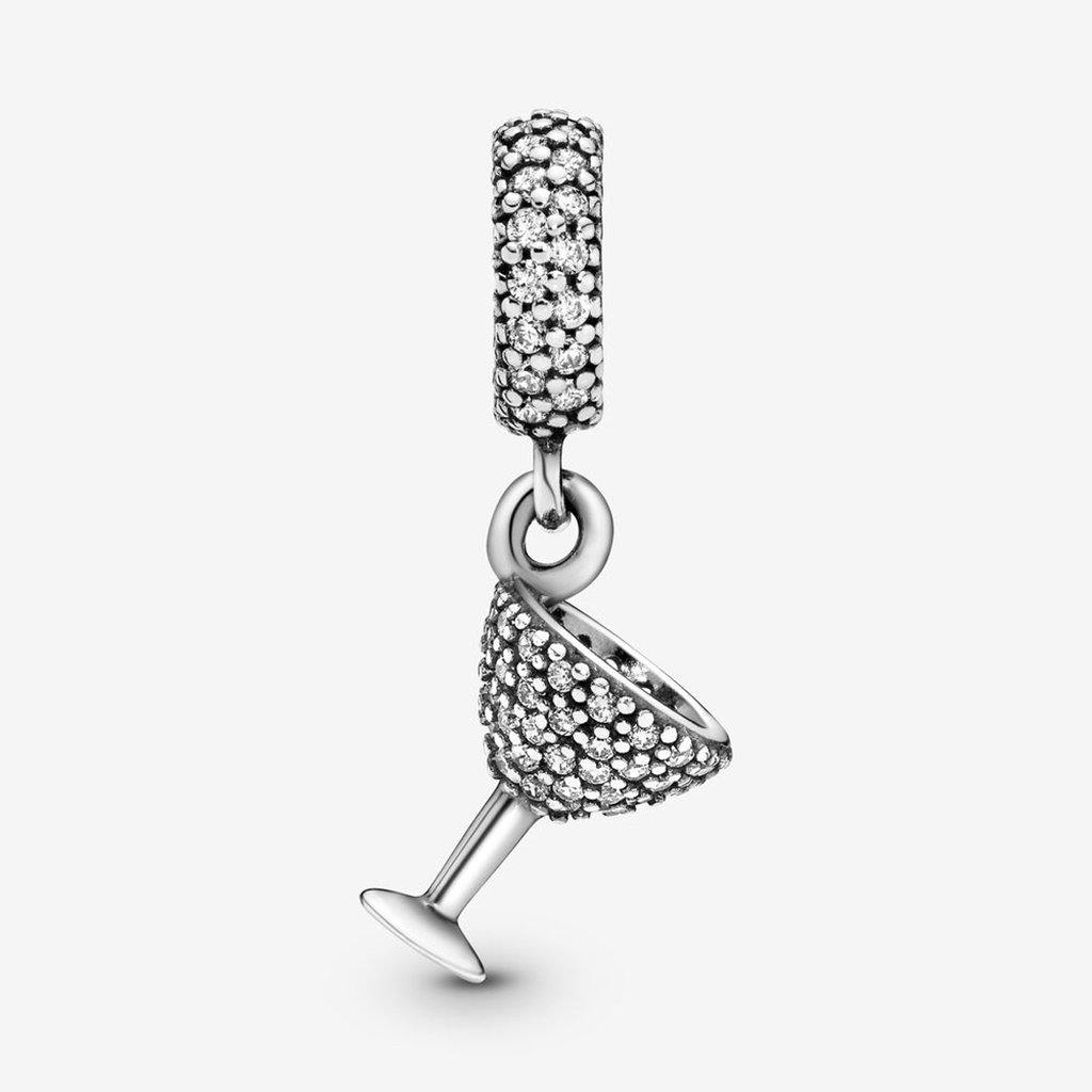 PANDORA  Pavé Cocktail Glass Dangle Charm