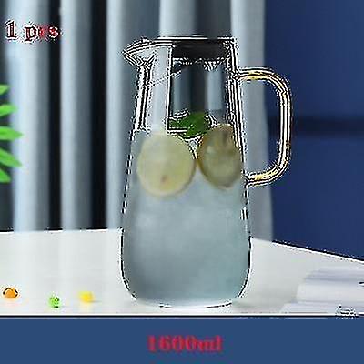 1600ml Resistant Glass Juice Milk Jug Filter With Lid