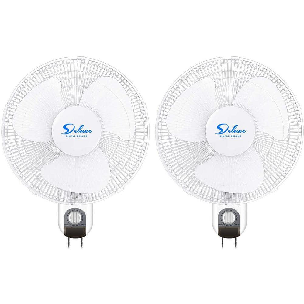 Edendirect 16 in Indoor White Wall Mount Fan with Adjustable Tilt and Quiet Operation Household Oscillating