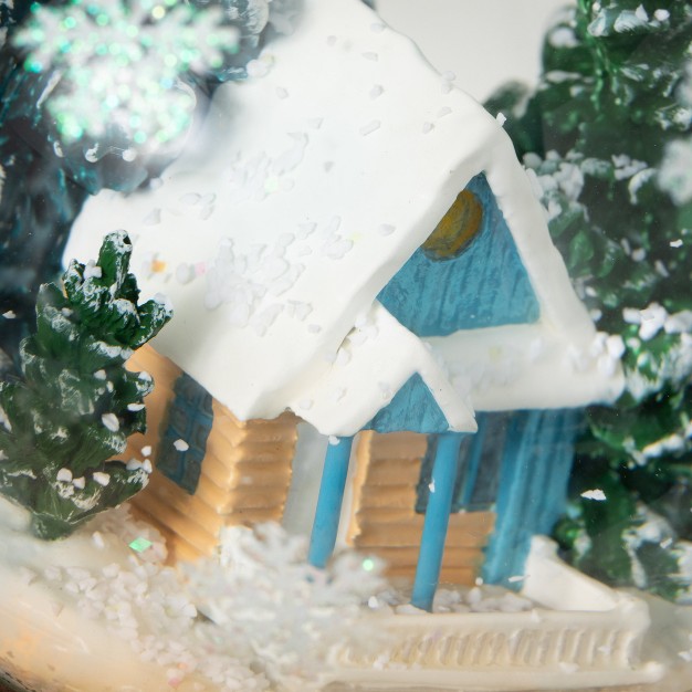 Sullivans Led Blue Cabin Snow Globe Multicolor 6 quot h Resin