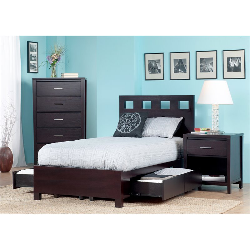 Riva Twin-size Platform Storage Bed in Espresso