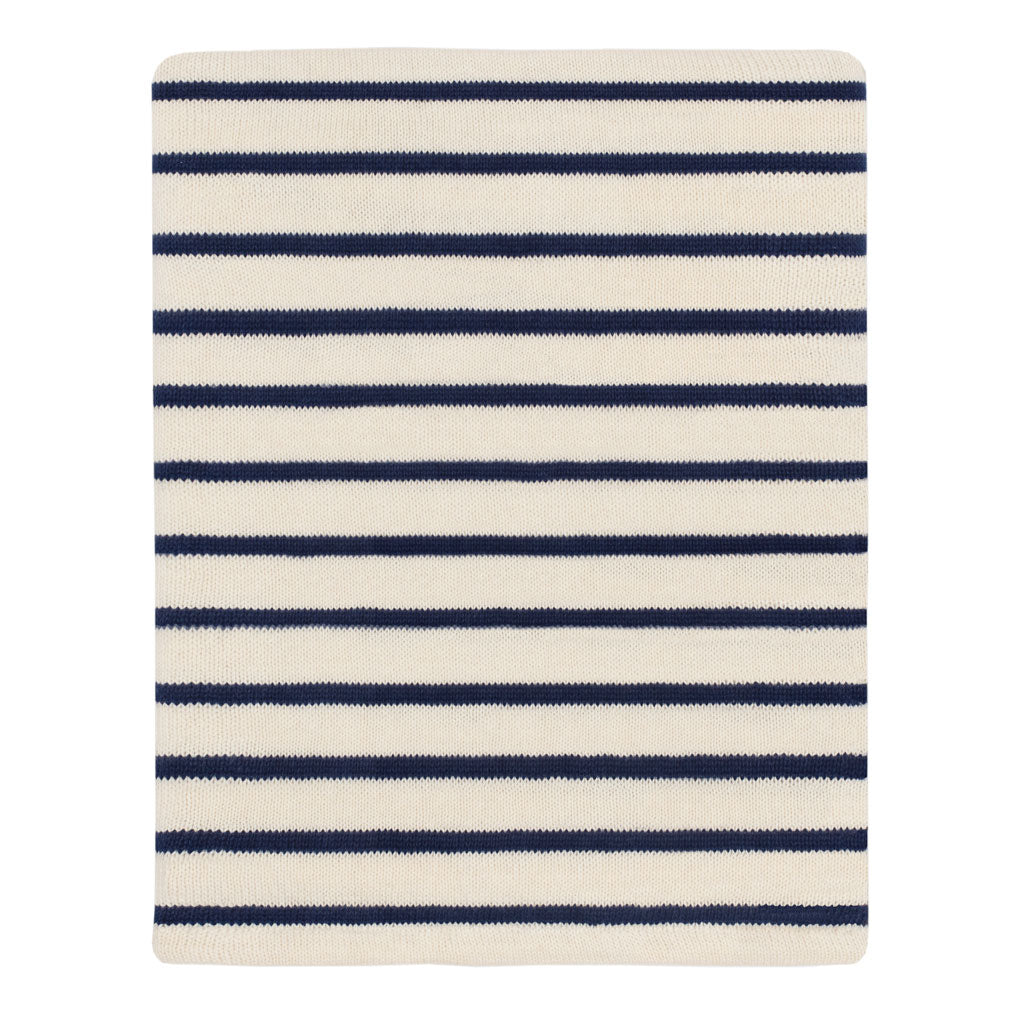 Cream Nautical Stripes Patterned Throw  