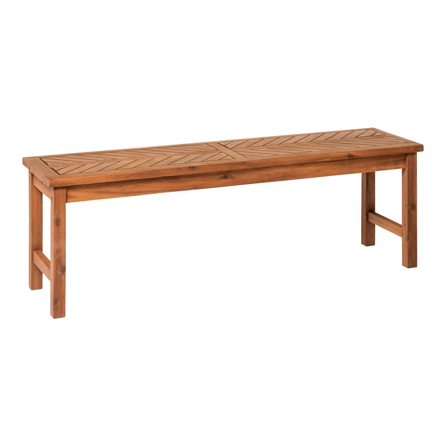 Ultimate Patio Wishlake 53 Inch Acacia Patio Dining Bench