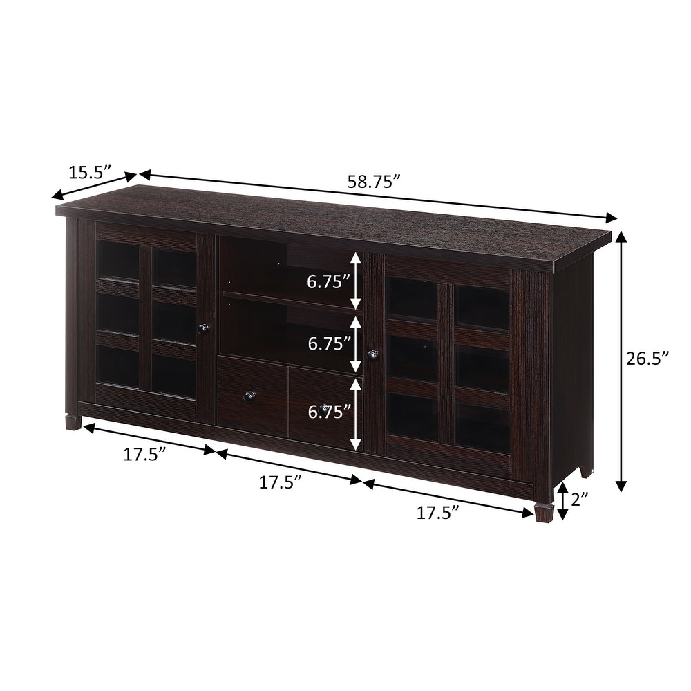 Newport Park Lane 1 Drawer TV Stand with Storage Cabinets and Shelves for TVs up to 65 Inches