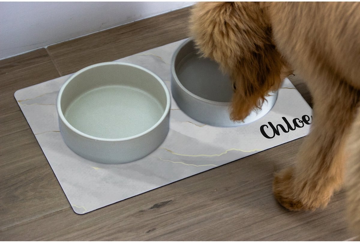 904 Custom Personalized Gold Marble Dog and Cat Placemat