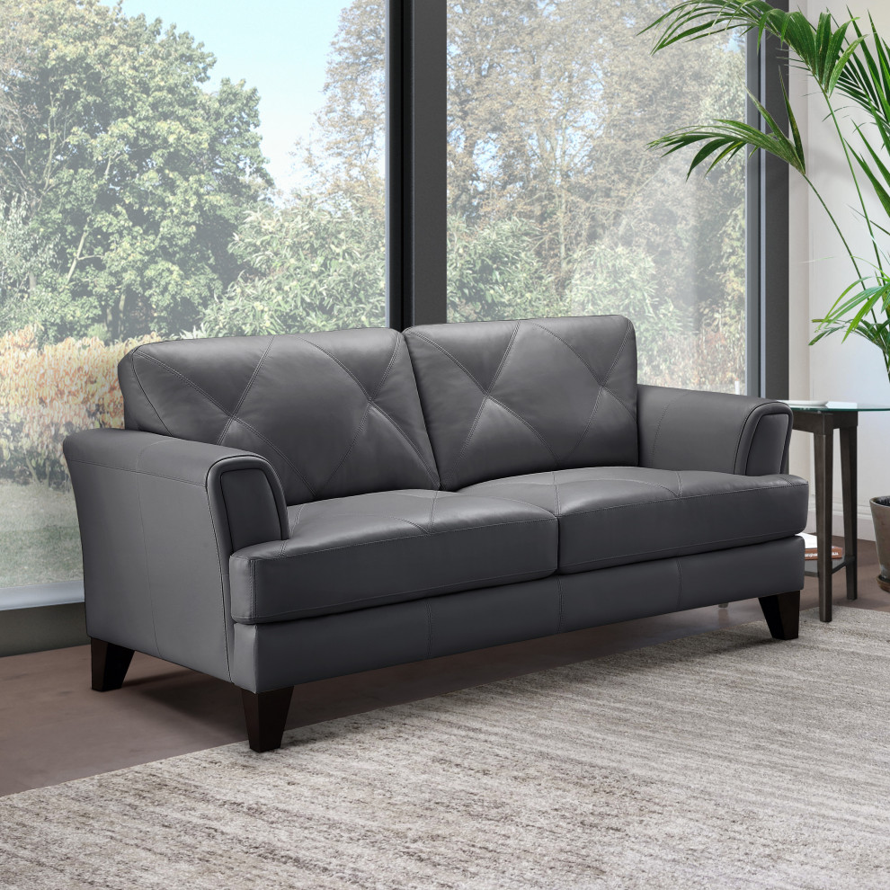 Savannah Leather Loveseat   Contemporary   Loveseats   by Abbyson Living  Houzz