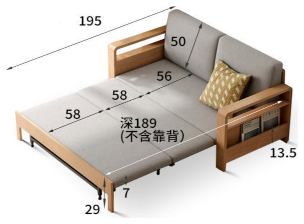 Beech Solid Wood Multi Function Sleeper Sofa   Transitional   Sleeper Sofas   by GVAwood  Houzz